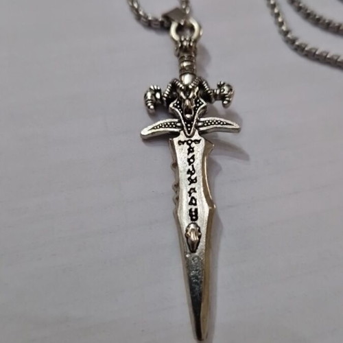 Men's pendant in modern design new, silver