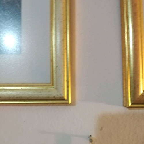 Wall frames set of 3 like new, handmade wood with glass and passepartout