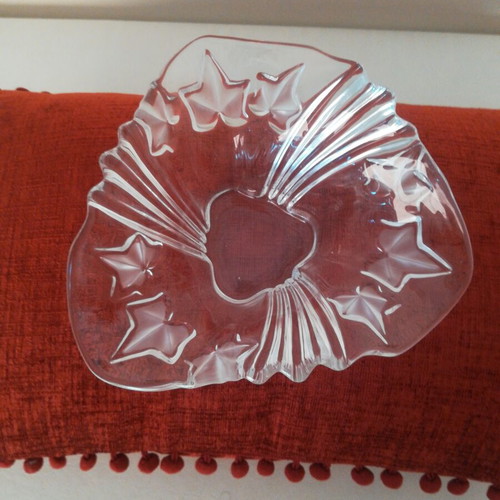 Crystal bowl with embossed designs new