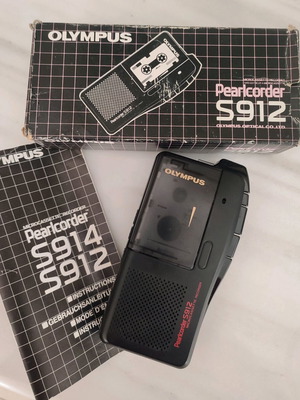 Olympus Pearlcorder S912 κασετόφωνο μαγνητοφώνησης μεταχειρισμένο με κουτί και οδηγίες
