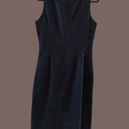 Zara classic midi dress like new black with square stones neckline