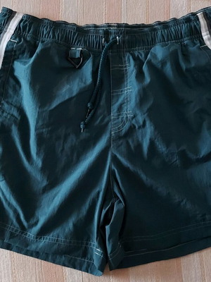 Adidas men's swim shorts used, green, size M, stain on front