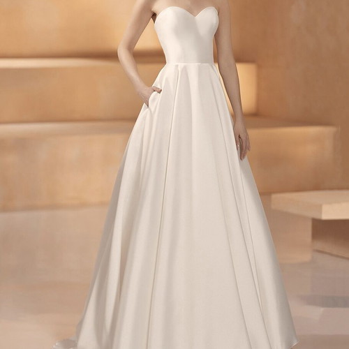Bianco Evento Olga wedding dress strapless small like new, satin mikado