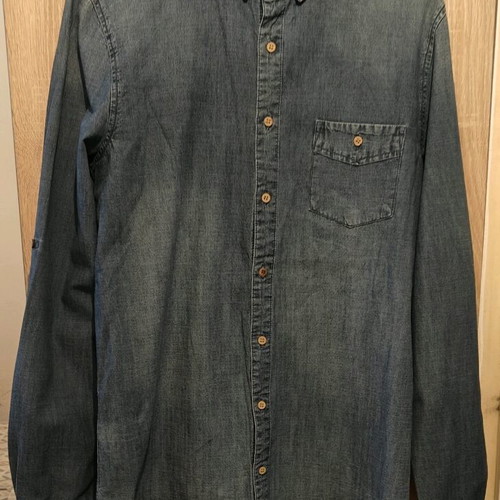 Pull & Bear denim shirt used, size Medium, blue