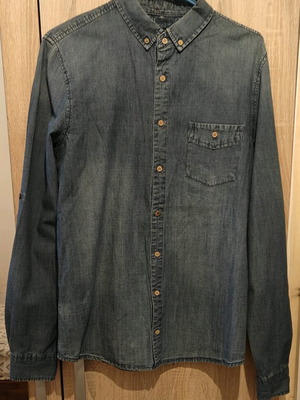Pull & Bear denim shirt used, size Medium, blue