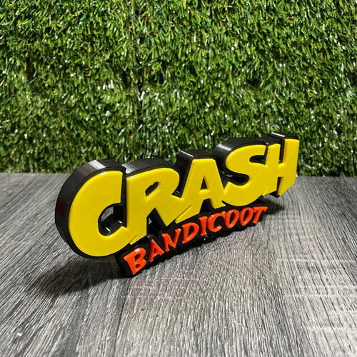 Crash Bandicoot decorative logo new 3d print
