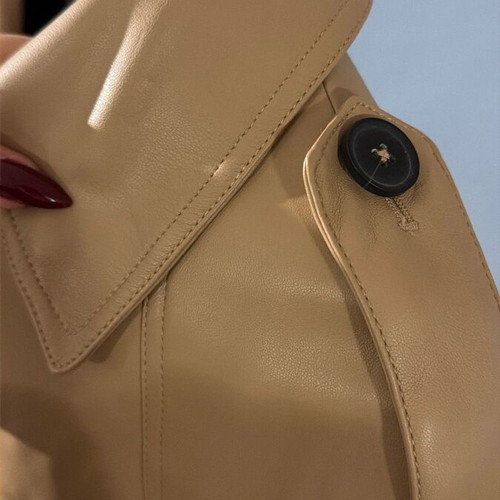 Leather short trench coat OVS like new, beige, size XS