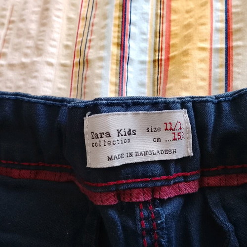 Zara fabric boys' pants used, dark blue, size 11/12