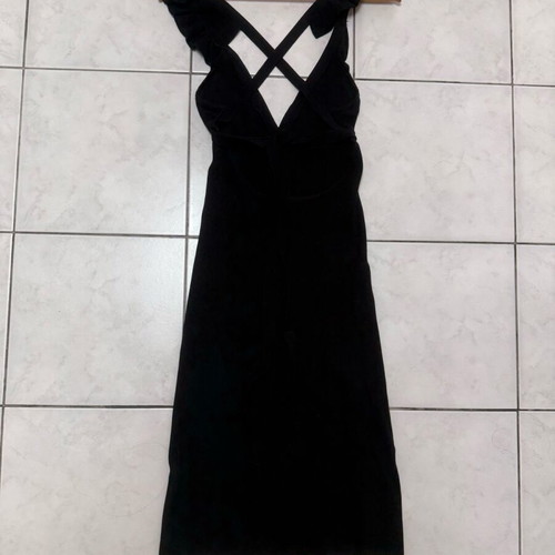 Bershka dress new, midi black bodycon with open back and V neck