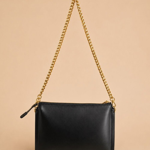 Liu Jo Crossbody Bag Black like new with gold chain and embossed logo