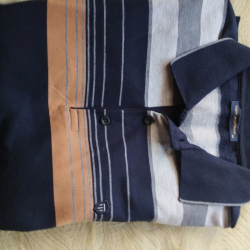 Set of 3 long-sleeve polo shirts size M like new, blue and grey
