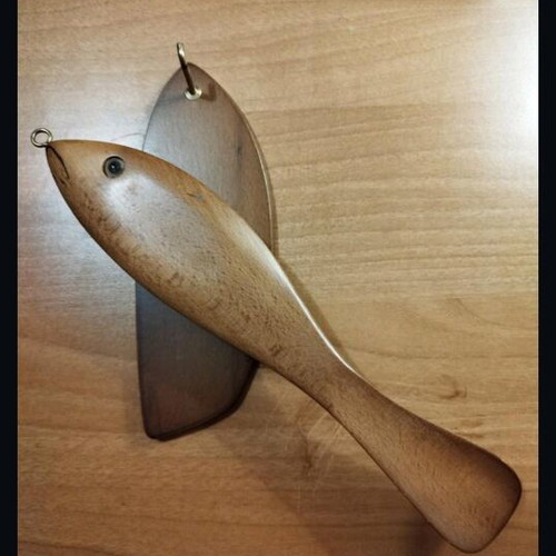Vintage wooden hairbrush with wall mount like new
