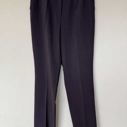 Lisa Dean wool pants M/L like new, grey-brown with stripes
