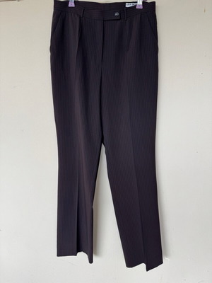 Lisa Dean wool pants M/L like new, grey-brown with stripes