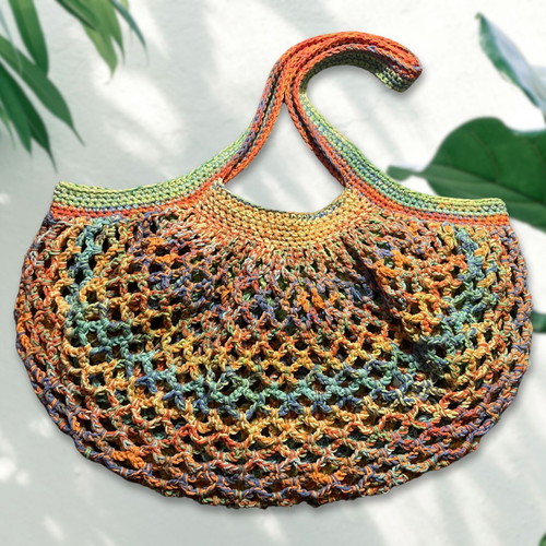 Tropical Handmade Mesh Market Bag