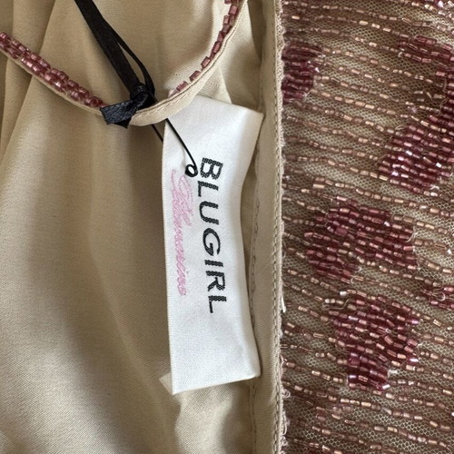 Blugirl Blumarine Mini Dress Pink Sequined with Fringe Size S New
