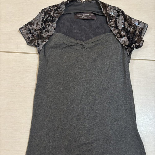 Zara sequin blouse grey size M like new