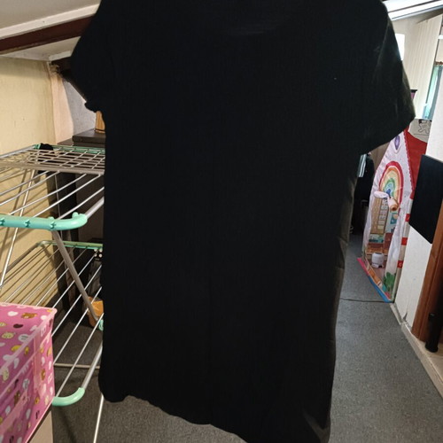 Shein black asymmetrical short-sleeve blouse like new