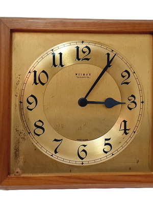 Weimar vintage wall clock quartz used, DDR design