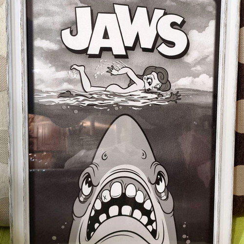 Jaws Limited Edition Art Print 114/995 by FAnattik, framed
