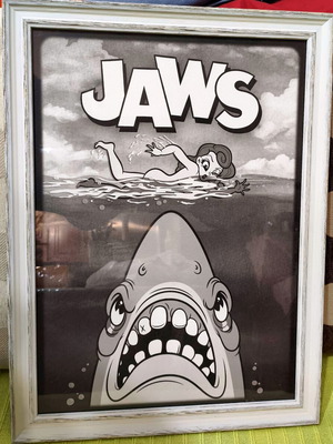 Jaws Limited Edition Art Print 114/995 by FAnattik, framed