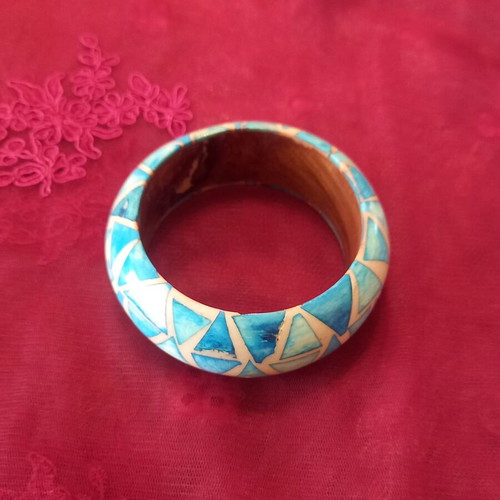 Vintage handmade bracelet with turquoise mosaic like new