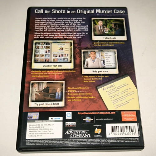 Law & Order: Dead on the Money PC used, adventure