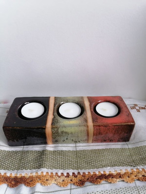 Ceramic tealight holders with 3 tealights, new