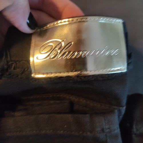 Blumarine skinny jeans black with embroidery, like new