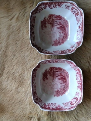 Plates Bowls New With Vintage Scenes Made in England, Set of 2