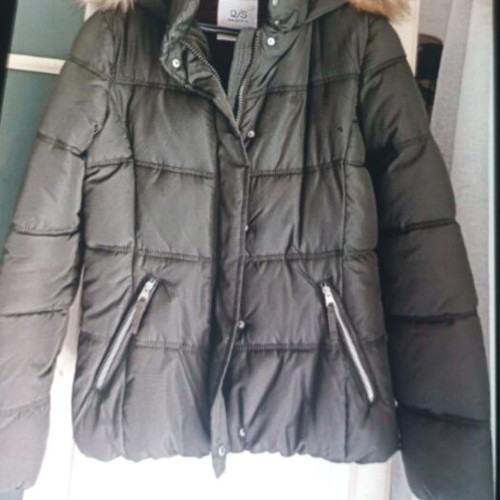 Jacket with down feathers like new, green, size L