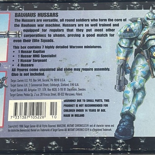 Warzone Target Games Bauhaus Hussars metal miniatures used with box