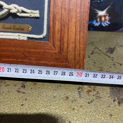 Nautical Wooden Wall Frame like new with knots and wooden ship
