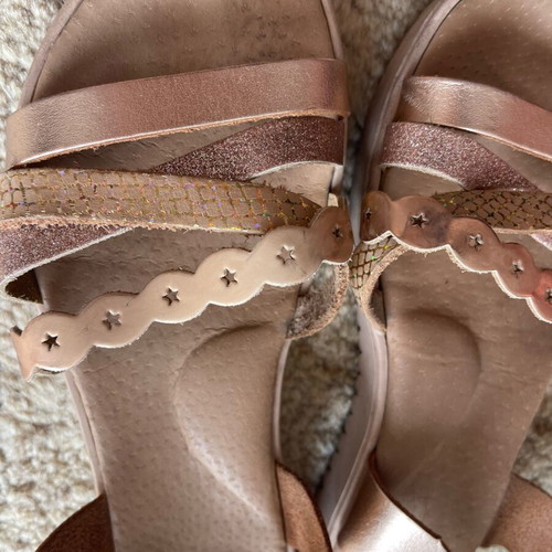 Anatomical sandals used, rose gold color, size 38