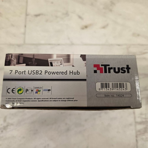 Trust 7 Port USB 2.0 Powered Hub with power adapter
