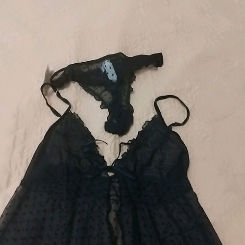 Babydoll lingerie set new, black, size 40/42