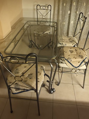 Garden dining set with 6 chairs used