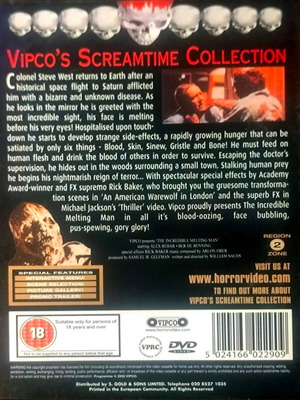 The Incredible Melting Man DVD ταινία τρόμου από William Sachs