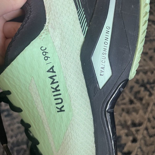 Kuikma padel shoes used, size 45, black and turquoise