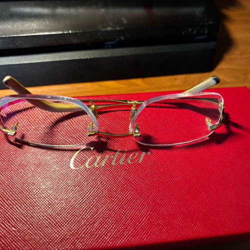 Cartier 18k eyewear like new, gold unisex glasses