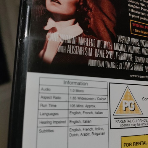 Stage Fright DVD used, Alfred Hitchcock thriller with English and Bulgarian subtitles
