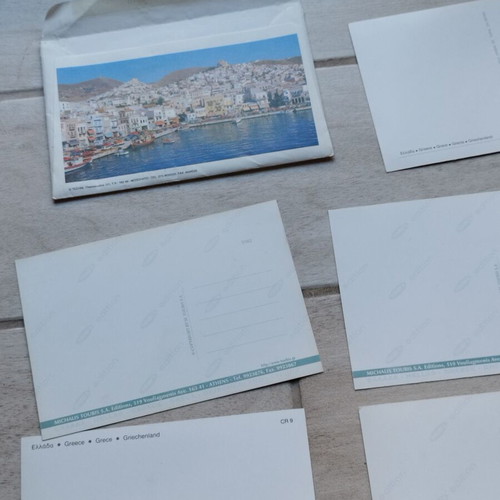 Greek island postcards 1990s like new, pack of 17