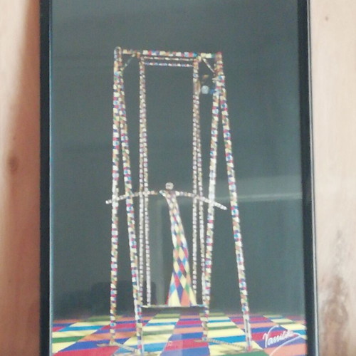 Vintage photo frame artwork by painter Vassiliki like new