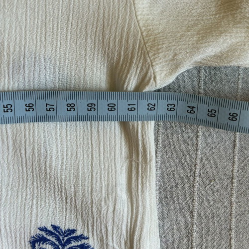 H&M Blue Palm Tree Cropped Resort Shirt like new