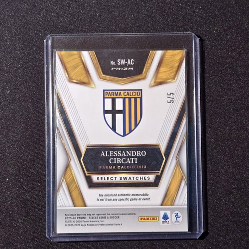 Alessandro Circati /5 Select Swatches Parma 2025-26 Panini Select Serie A card