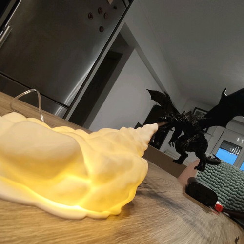 LED Dragon Lamp 3D Printed with Flame Effect New