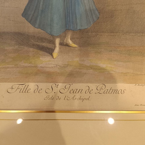 Engraving Fille de St. Jean de Patmos used, traditional costume