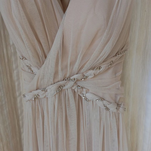 Ancient Greek dress with beige tulle, like new