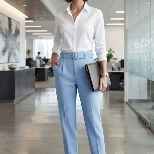 Zara Turquoise Pants with Belt like new, size M