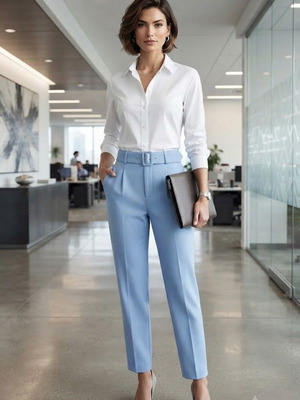 Zara Turquoise Pants with Belt like new, size M